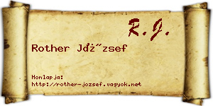 Rother József névjegykártya